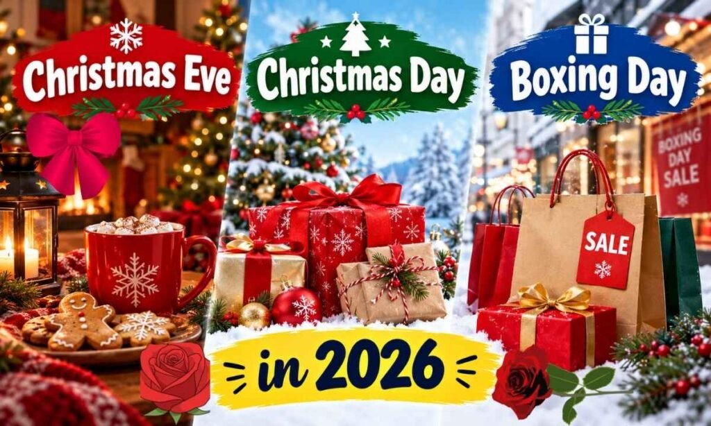 Christmas Eve, Christmas Day and Boxing Day in 2026